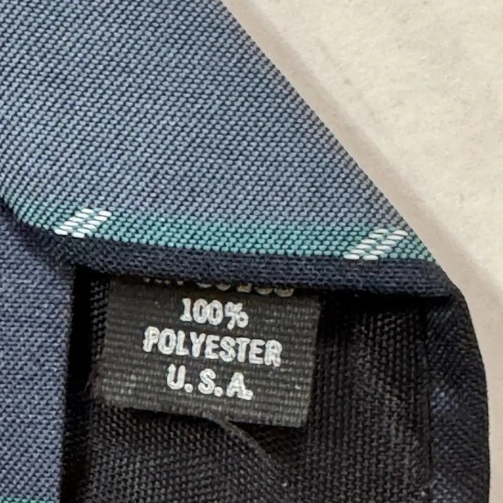 Salem Town Tie Men’s Regimental Striped Necktie Gray Black Green Polyester USA